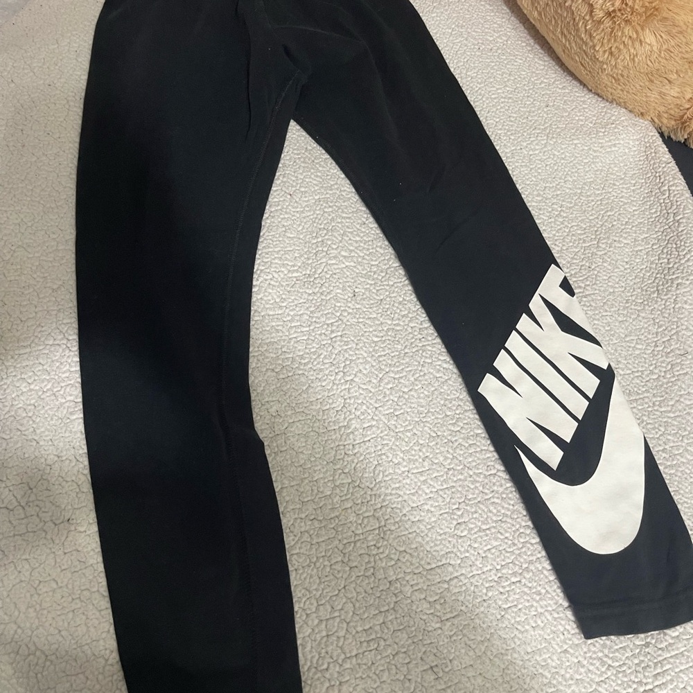 Nike Kids Black Leggings with Bold Logo